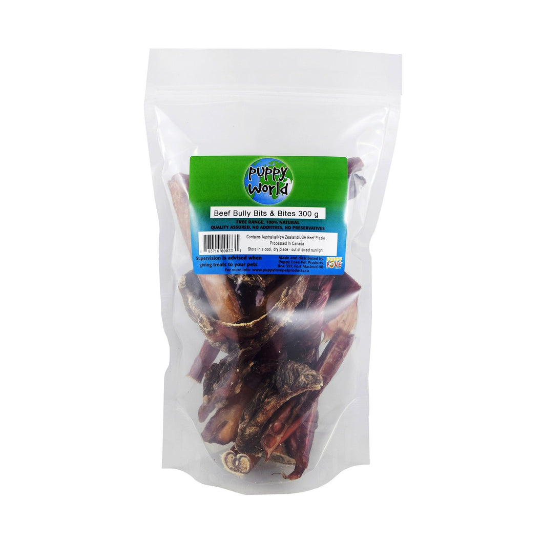 PUPPY WORLD NEW ZEALAND BEEF BULLY BITS & BITES 300G